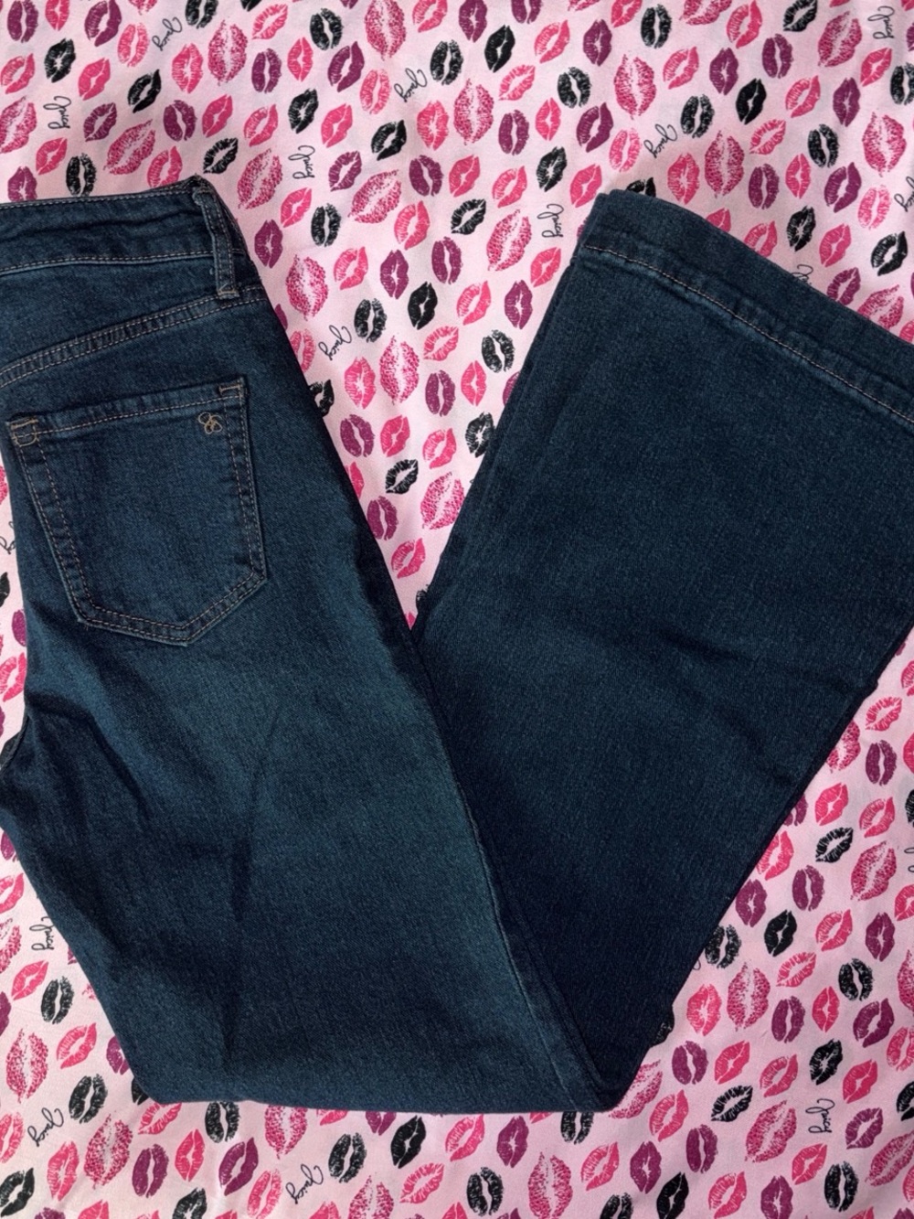 Jessica Simpson high rise wide leg dark wash jeans